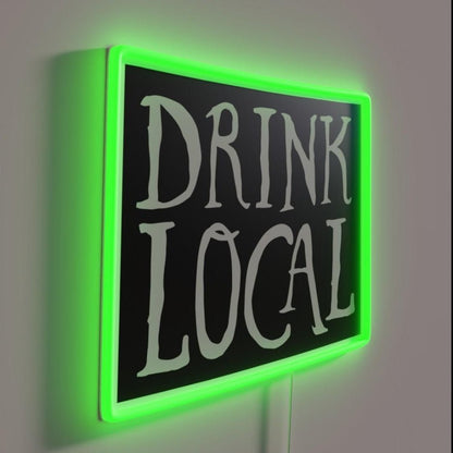 Drink Local Wyoming State Outline Craft Beer Rgb Led Neon Sign - Shineneon