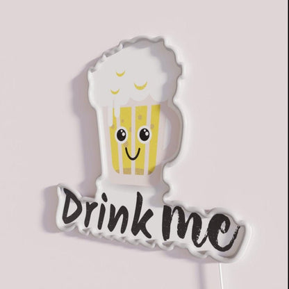 Drink Me Drink Beer Soda Glass Rgb Led Neon Sign - Shineneon