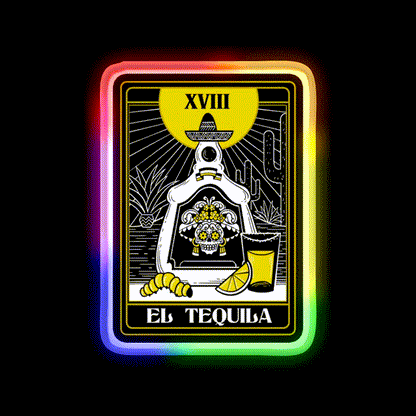 Drink Mexican Tequila Death Tarot Card Teller Party Drink Tequila Led Neon Sign Rgb Color - LED neon sign close-up detail