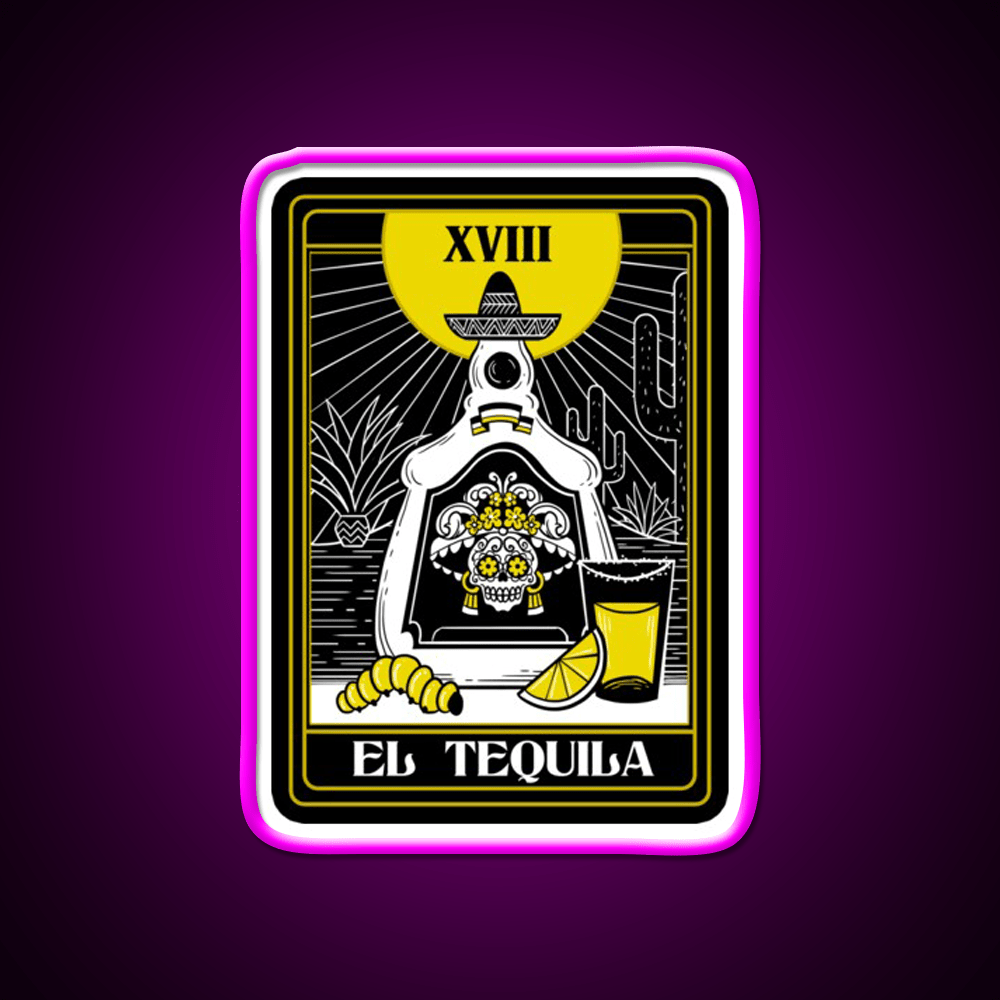 Drink Mexican Tequila Death Tarot Card Teller Party Drink Tequila Led Neon Sign Rgb Color - Shineneon