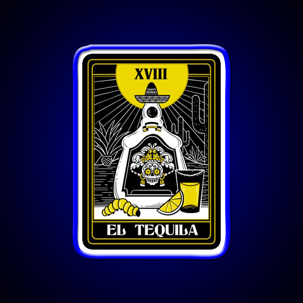 Drink Mexican Tequila Death Tarot Card Teller Party Drink Tequila Led Neon Sign Rgb Color - Shineneon