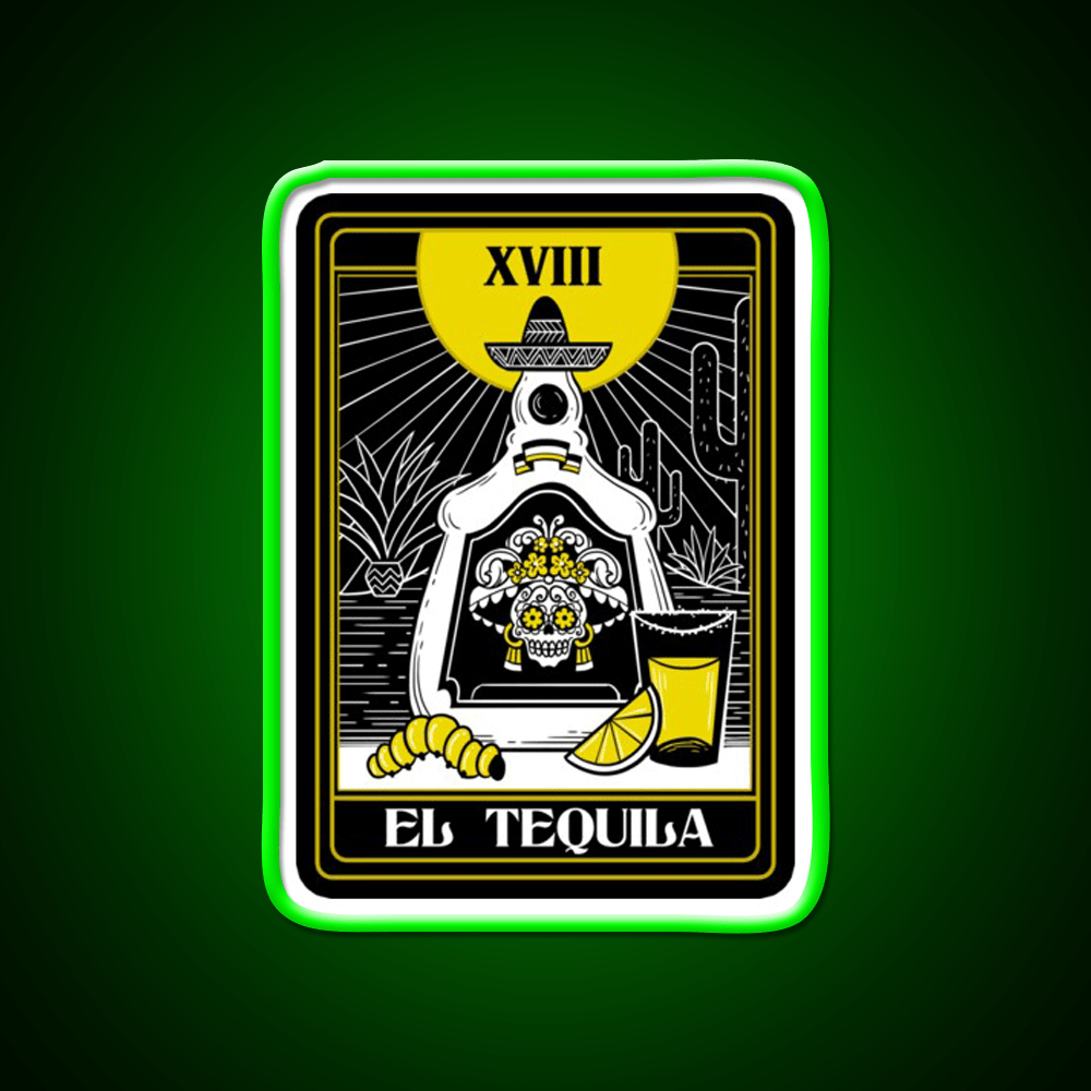 Drink Mexican Tequila Death Tarot Card Teller Party Drink Tequila Led Neon Sign Rgb Color - Shineneon