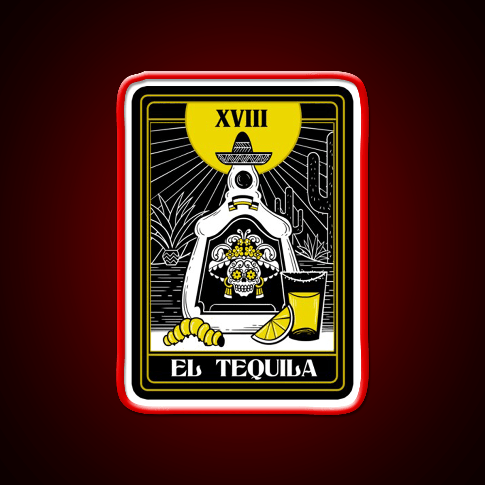 Drink Mexican Tequila Death Tarot Card Teller Party Drink Tequila Led Neon Sign Rgb Color - Shineneon