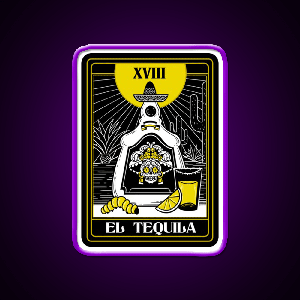 Drink Mexican Tequila Death Tarot Card Teller Party Drink Tequila Led Neon Sign Rgb Color - Shineneon