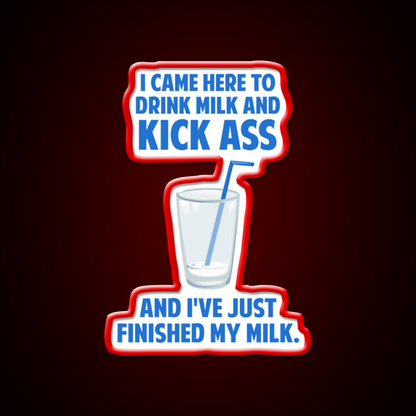 Drink Milk And Kick Ass Man Cave Bar Led Neon Sign Rgb Color