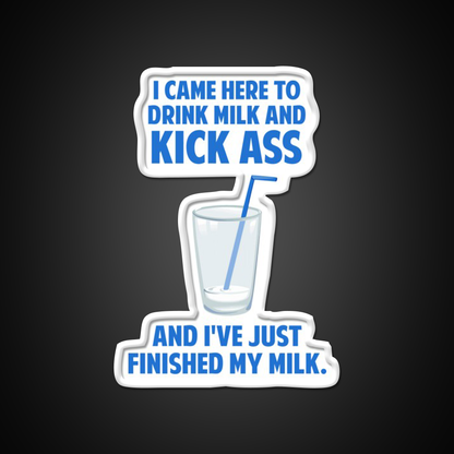 Drink Milk And Kick Ass Man Cave Bar Led Neon Sign Rgb Color