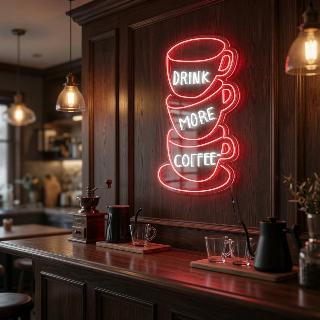 Drink Mom Coffee Wall Decor LED Neon Sign - 02 High-Converting Product Image
