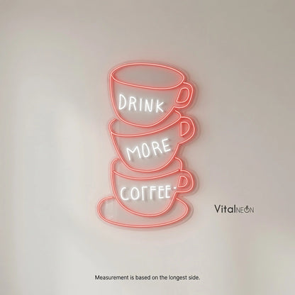 Drink Mom Coffee Wall Decor LED Neon Sign - 04 Size Image