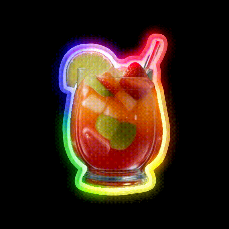 Drink Party Drink Tequila Led Neon Sign Rgb Color - LED neon sign close-up detail