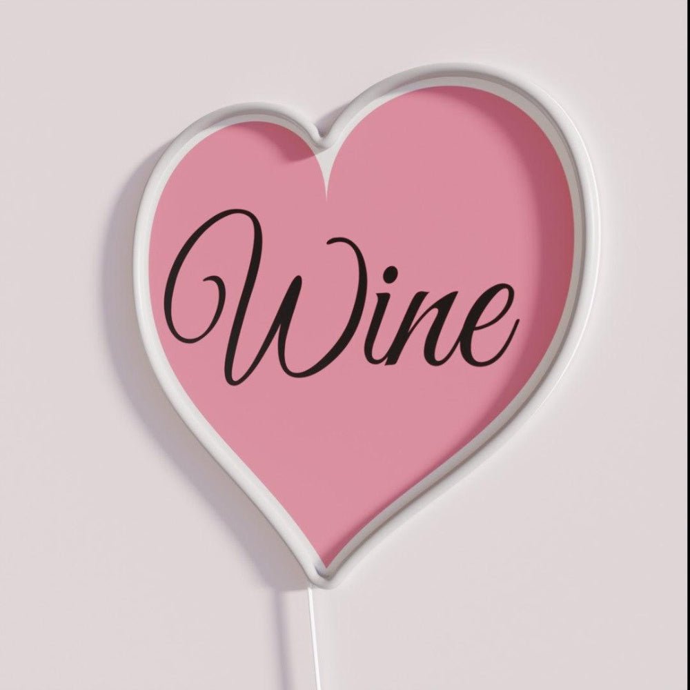 Drink Red Wine Pink Heart Rgb Led Neon Sign - Shineneon