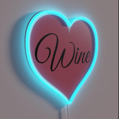 Drink Red Wine Pink Heart Rgb Led Neon Sign - Shineneon