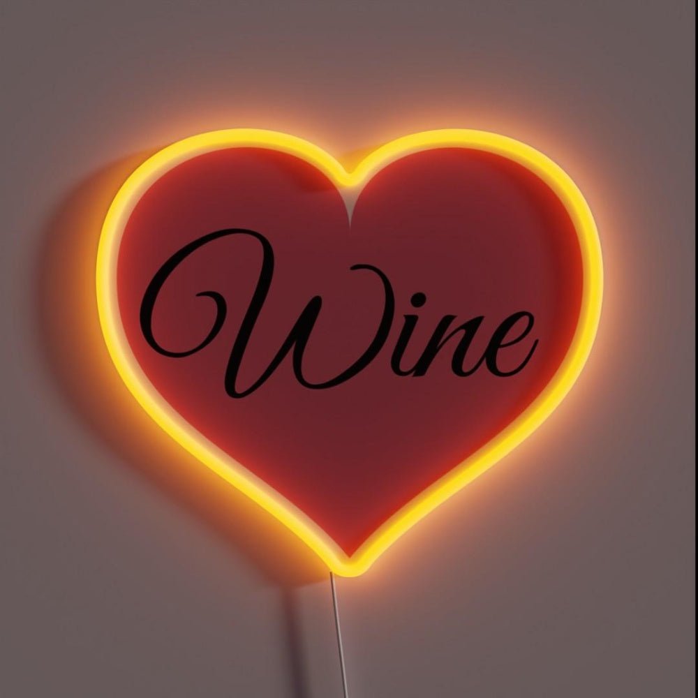 Drink Red Wine Pink Heart Rgb Led Neon Sign - Shineneon