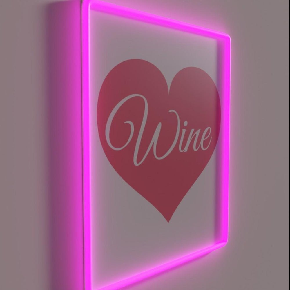 Drink Red Wine Pink Heart Rgb Led Neon Sign Bar Wall Decor - Shineneon