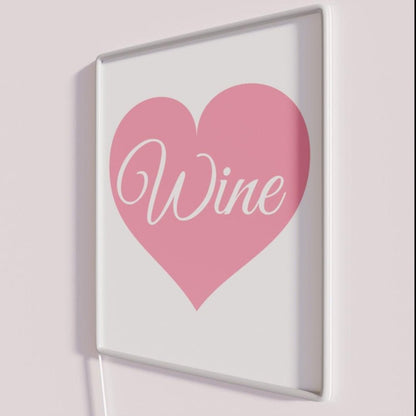 Drink Red Wine Pink Heart Rgb Led Neon Sign Bar Wall Decor - Shineneon