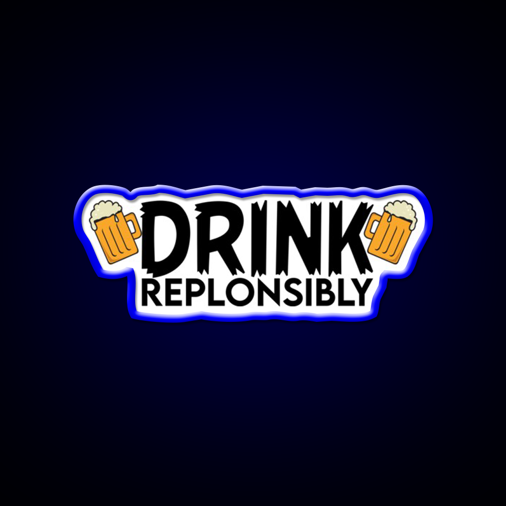 Drink Replonsibly Funny Man Cave Bar Led Neon Sign Bar Decor Rgb Color - LED neon sign view 5