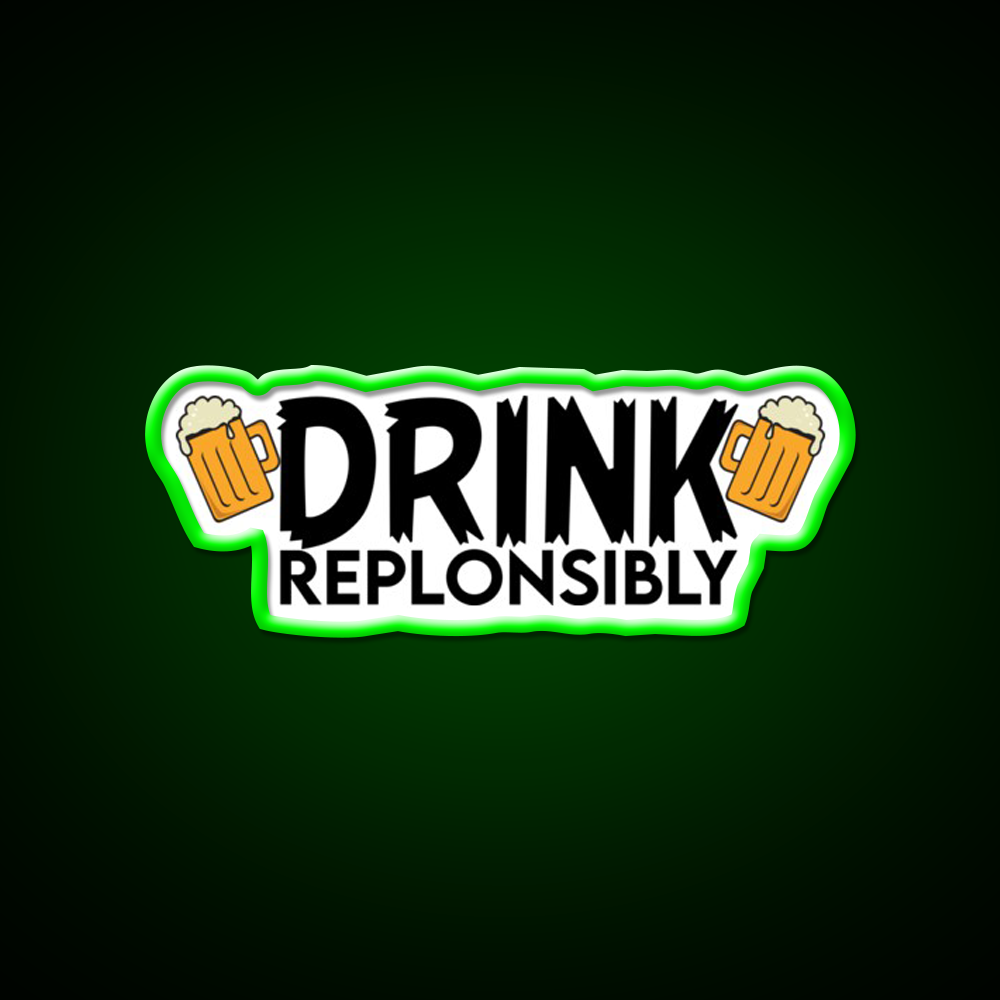 Drink Replonsibly Funny Man Cave Bar Led Neon Sign Bar Decor Rgb Color - LED neon sign view 8
