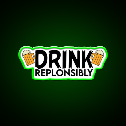 Drink Replonsibly Funny Man Cave Bar Led Neon Sign Bar Decor Rgb Color - LED neon sign view 8