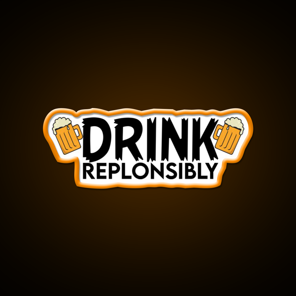 Drink Replonsibly Funny Man Cave Bar Led Neon Sign Bar Decor Rgb Color - LED neon sign view 6