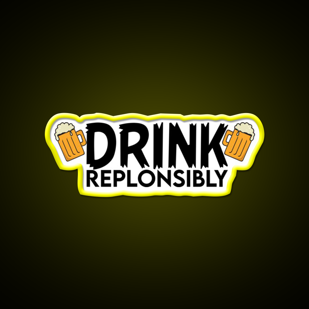 Drink Replonsibly Funny Man Cave Bar Led Neon Sign Bar Decor Rgb Color - LED neon sign view 7