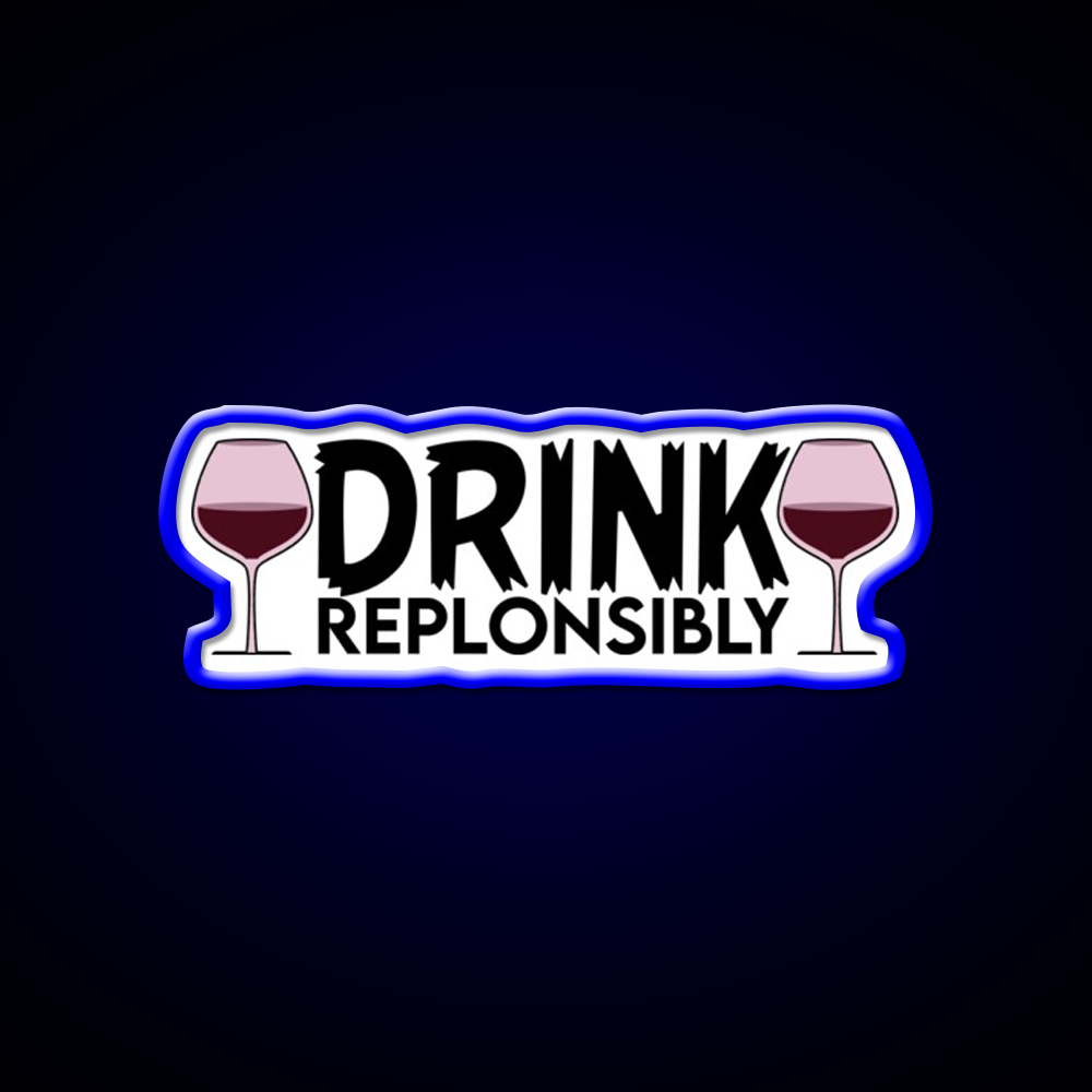 Drink Replonsibly Funny Man Cave Bar Led Neon Sign Rgb Color - LED neon sign view 5