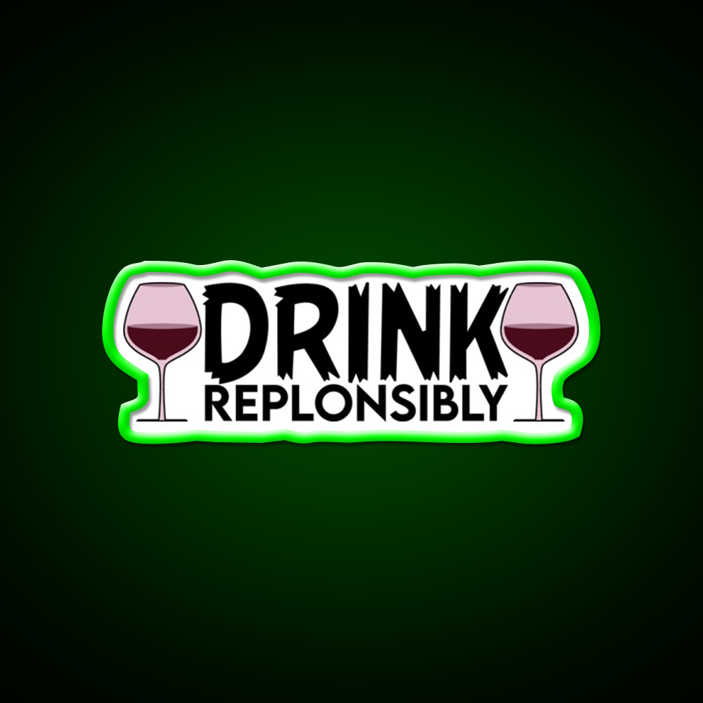 Drink Replonsibly Funny Man Cave Bar Led Neon Sign Rgb Color - LED neon sign view 8