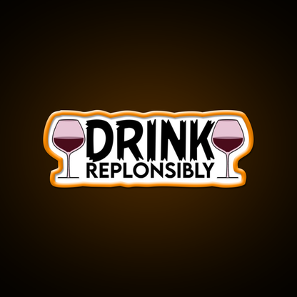 Drink Replonsibly Funny Man Cave Bar Led Neon Sign Rgb Color - LED neon sign view 6