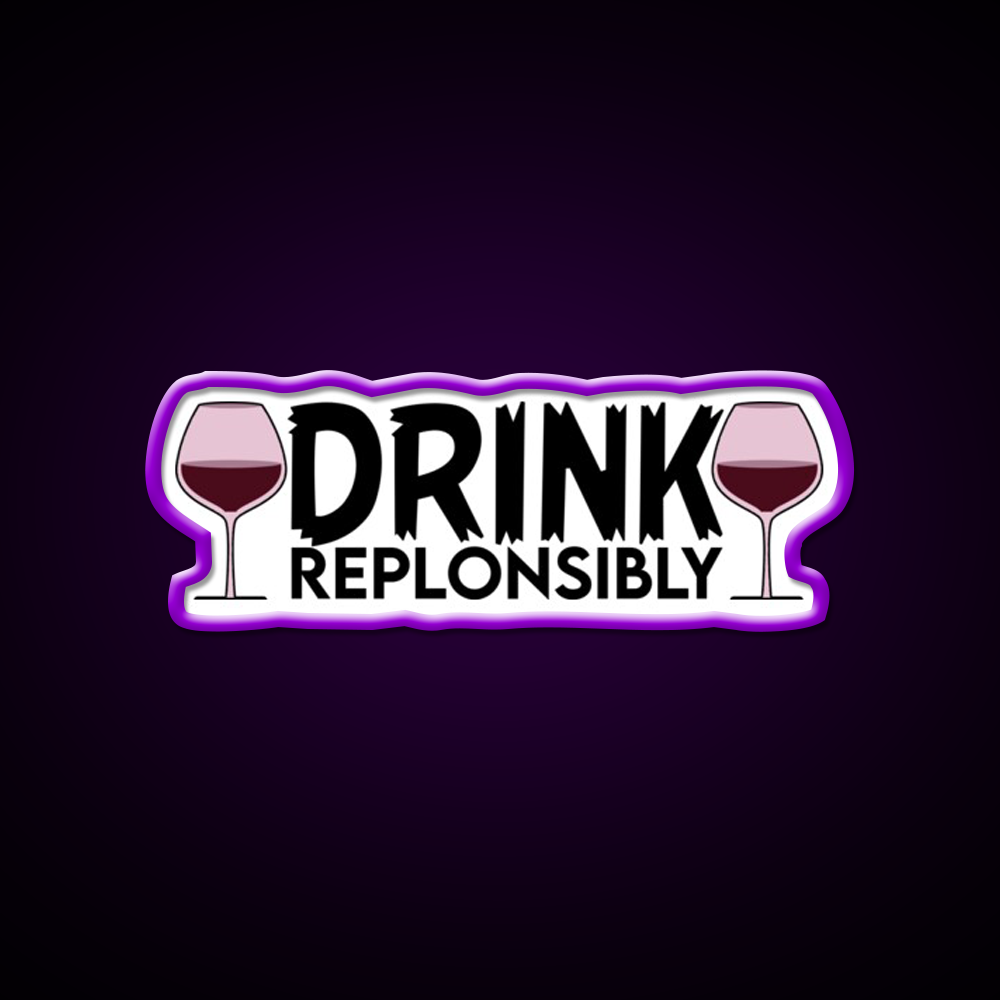 Drink Replonsibly Funny Man Cave Bar Led Neon Sign Rgb Color - LED neon sign view 9
