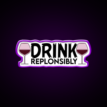 Drink Replonsibly Funny Man Cave Bar Led Neon Sign Rgb Color - LED neon sign view 9
