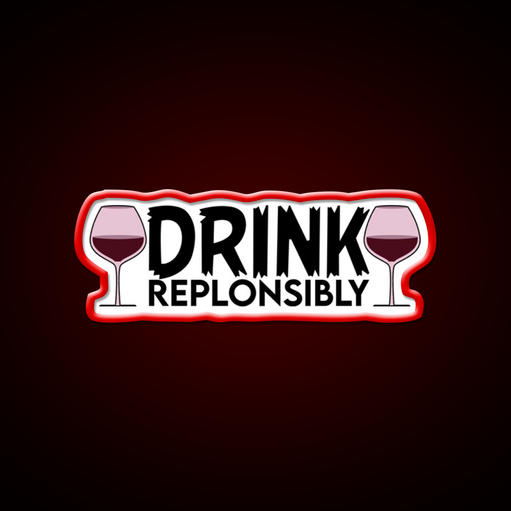 Drink Replonsibly Funny Man Cave Bar Led Neon Sign Rgb Color - LED neon sign view 10