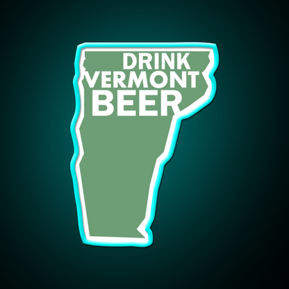 Drink Vermont Beer Bar Decor Led Neon Sign Rgb Color - Size and dimension reference