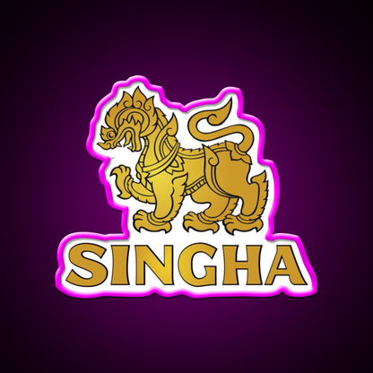 Drink Water Save The Beer And Dont Forget Singha Bar Decor Led Neon Sign Rgb Color - Neon sign mounted on wall in room