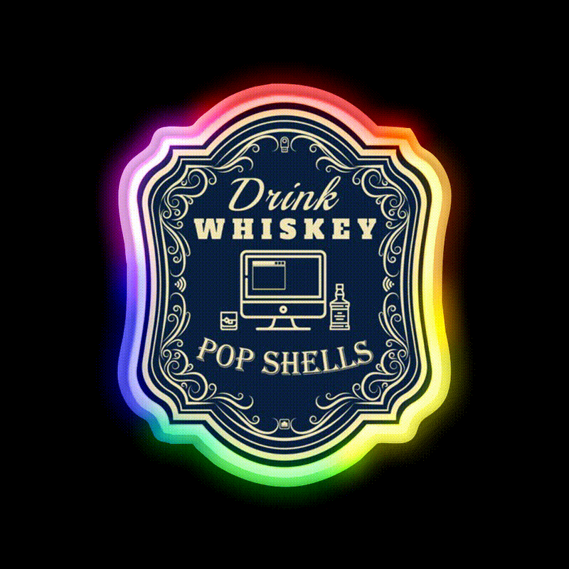 Drink Whiskey Pop Shells Whiskey Drink Bar Led Neon Sign Rgb Color