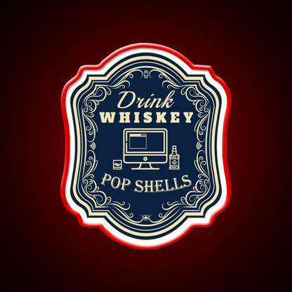 Drink Whiskey Pop Shells Whiskey Drink Bar Led Neon Sign Rgb Color