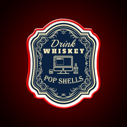 Drink Whiskey Pop Shells Whiskey Drink Bar Led Neon Sign Rgb Color - Shineneon