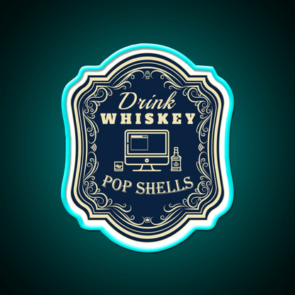 Drink Whiskey Pop Shells Whiskey Drink Bar Led Neon Sign Rgb Color - Shineneon