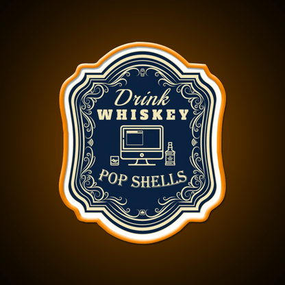 Drink Whiskey Pop Shells Whiskey Drink Bar Led Neon Sign Rgb Color - Shineneon