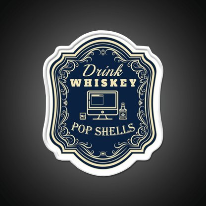 Drink Whiskey Pop Shells Whiskey Drink Bar Led Neon Sign Rgb Color - Shineneon
