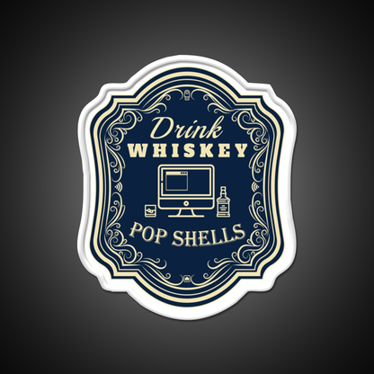 Drink Whiskey Pop Shells Whiskey Drink Bar Led Neon Sign Rgb Color