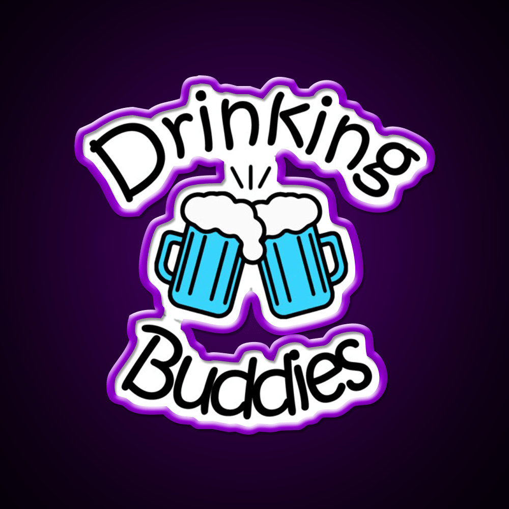 Drinking Buddies Party Drink Tequila Led Neon Sign Rgb Color - Shineneon