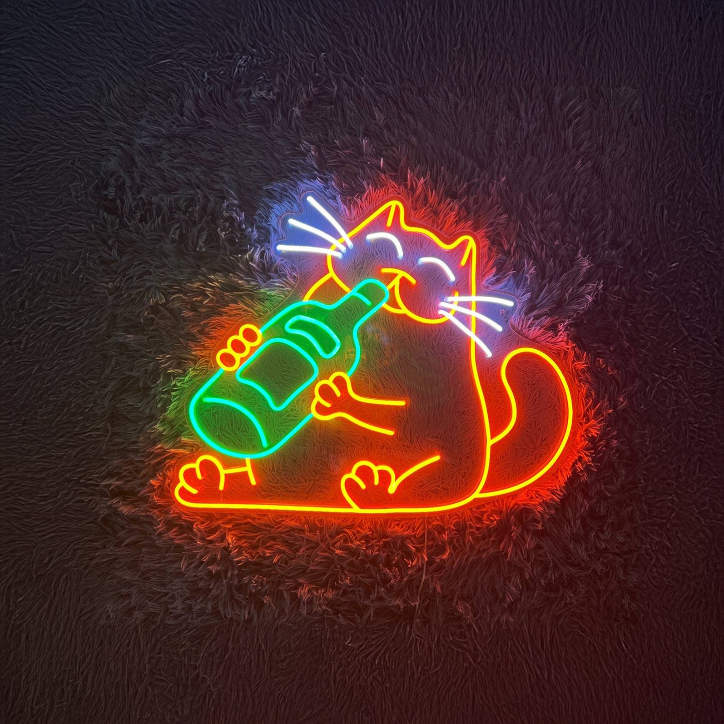 Drinking Cat Neon Sign