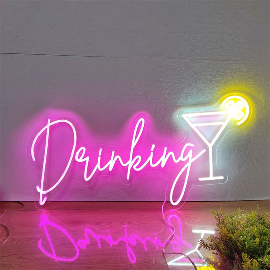 Drinking Cocktail Bar Led Sign Business Neon Sign