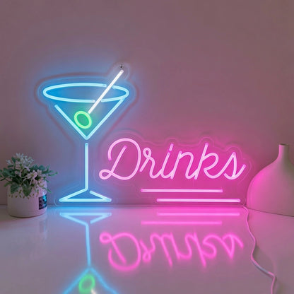 Drinks And An Alcoholic Drink Business LED Neon Sign - 01 Original Product Image
