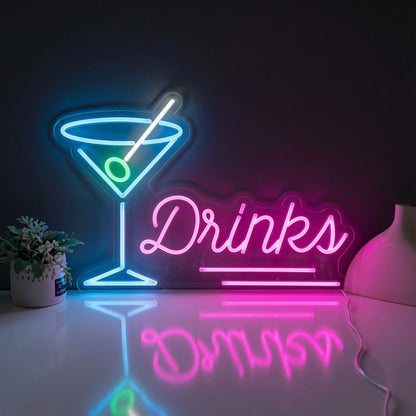 Drinks And An Alcoholic Drink Business LED Neon Sign - 02 High-Converting Product Image