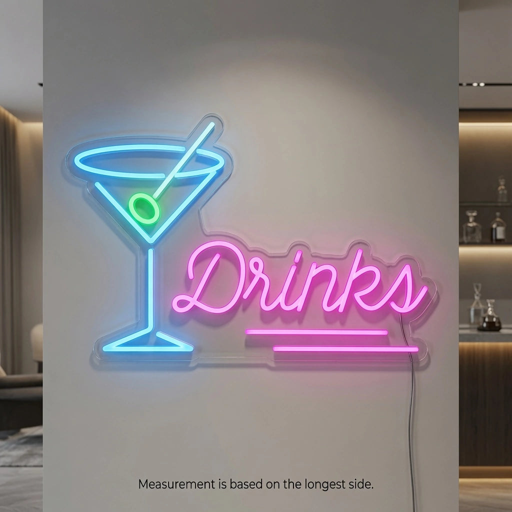 Drinks And An Alcoholic Drink Business LED Neon Sign - 04 Size Image