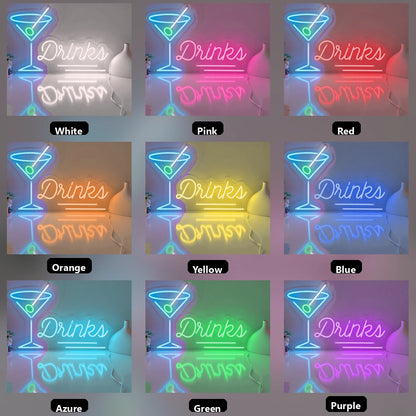 Drinks And An Alcoholic Drink Business LED Neon Sign - 05 Color Grid