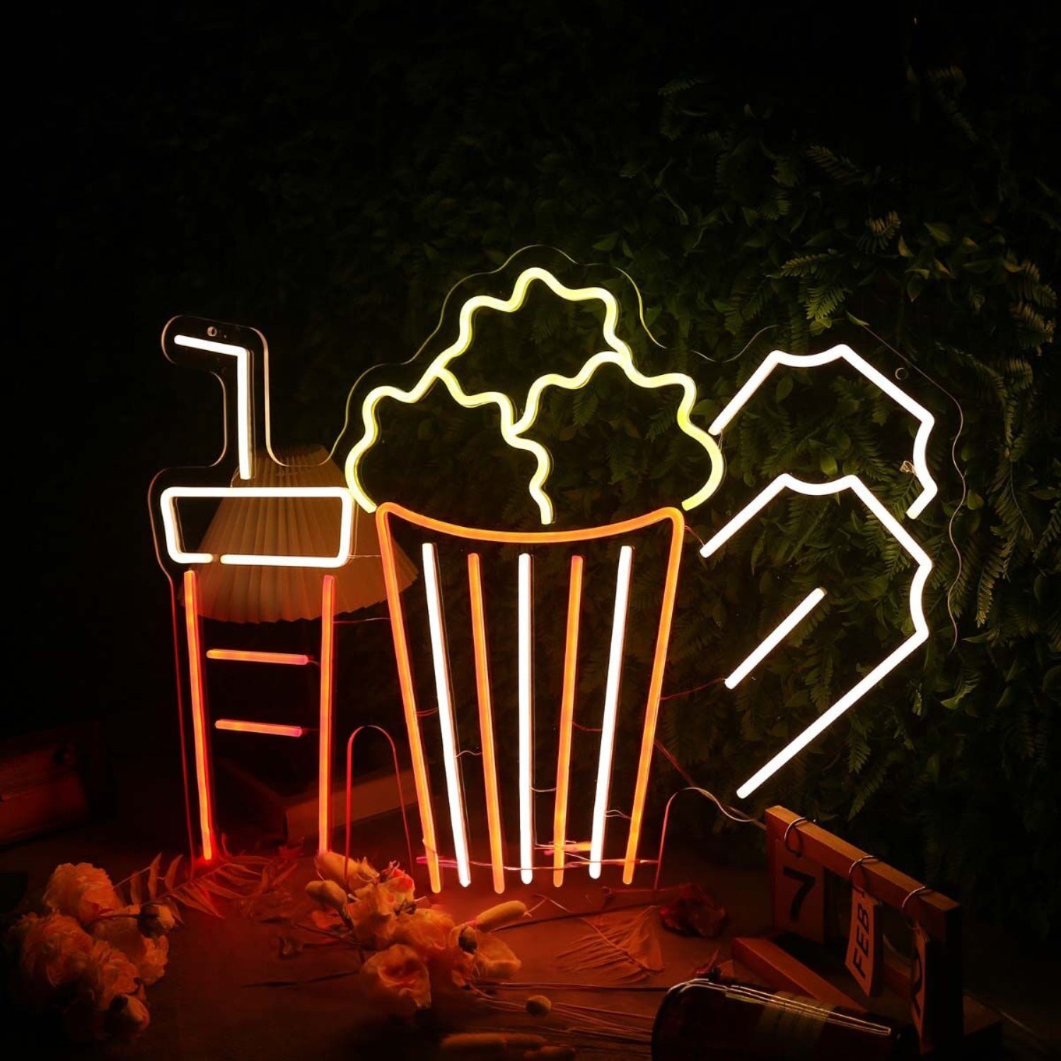 Drinks And Popcorn Custom Led Neon Sign For Movie Lovers | Shineneon