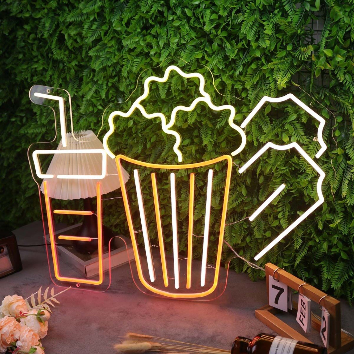 Drinks And Popcorn Custom Led Neon Sign For Movie Lovers | Shineneon