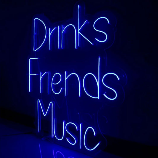 Drinks Friends Music Led Sign Business Neon Sign