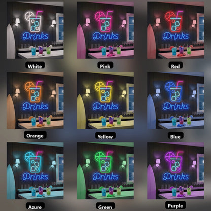 Drinks LED Neon Sign Wall Neon Sign - 05 Color Grid