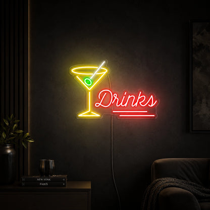 Drinks Martini Glass LED Neon Sign high-converting product image
